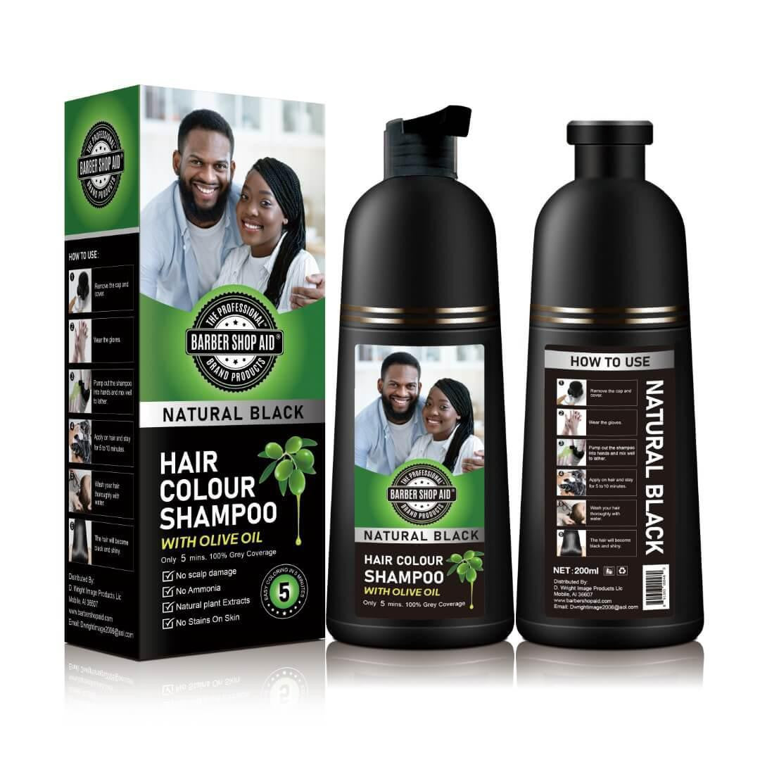 Barber Shop Aid Hair Color Shampoo with Olive Oil