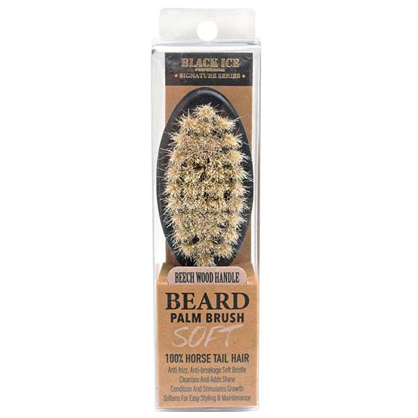 Black Ice Professional Soft Horse Tail Hair Beard Palm Brush