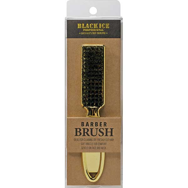 Black Ice Professional Gold Handle & Black Bristle Barber Brush
