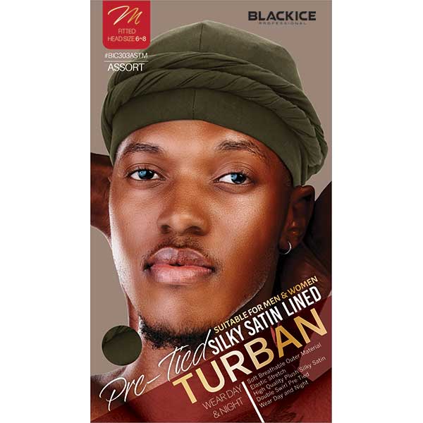 Black Ice Pre-Tied Turban