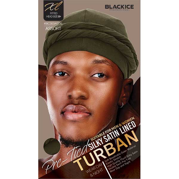 Black Ice Pre-Tied Turban