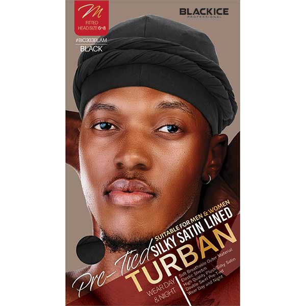 Black Ice Pre-Tied Turban