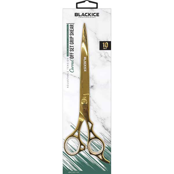 Black Ice Professional Off Set Adjustable Gold 10 inch Curved Shear