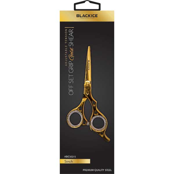 Black Ice Professional Off Set Adjustable Gold 5 inch Shear
