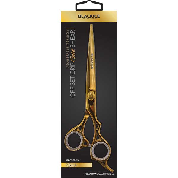 Black Ice Professional Off Set Adjustable Gold 7.5 inch Shear