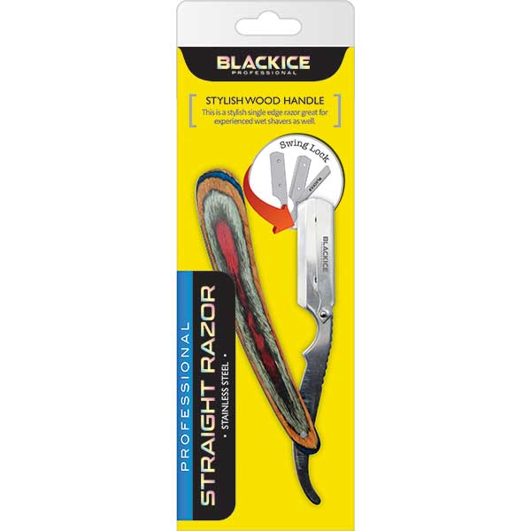 Black Ice Professional Stylish Wood Handle Straight Razor