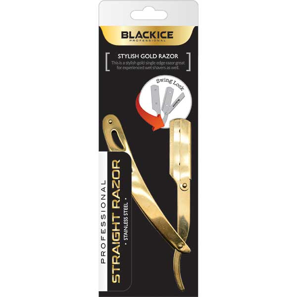 Black Ice Professional Stylish Gold Straight Razor