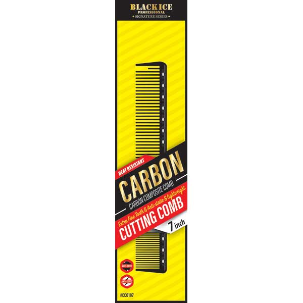 Black Ice Professional Carbon Cutting Comb 7in
