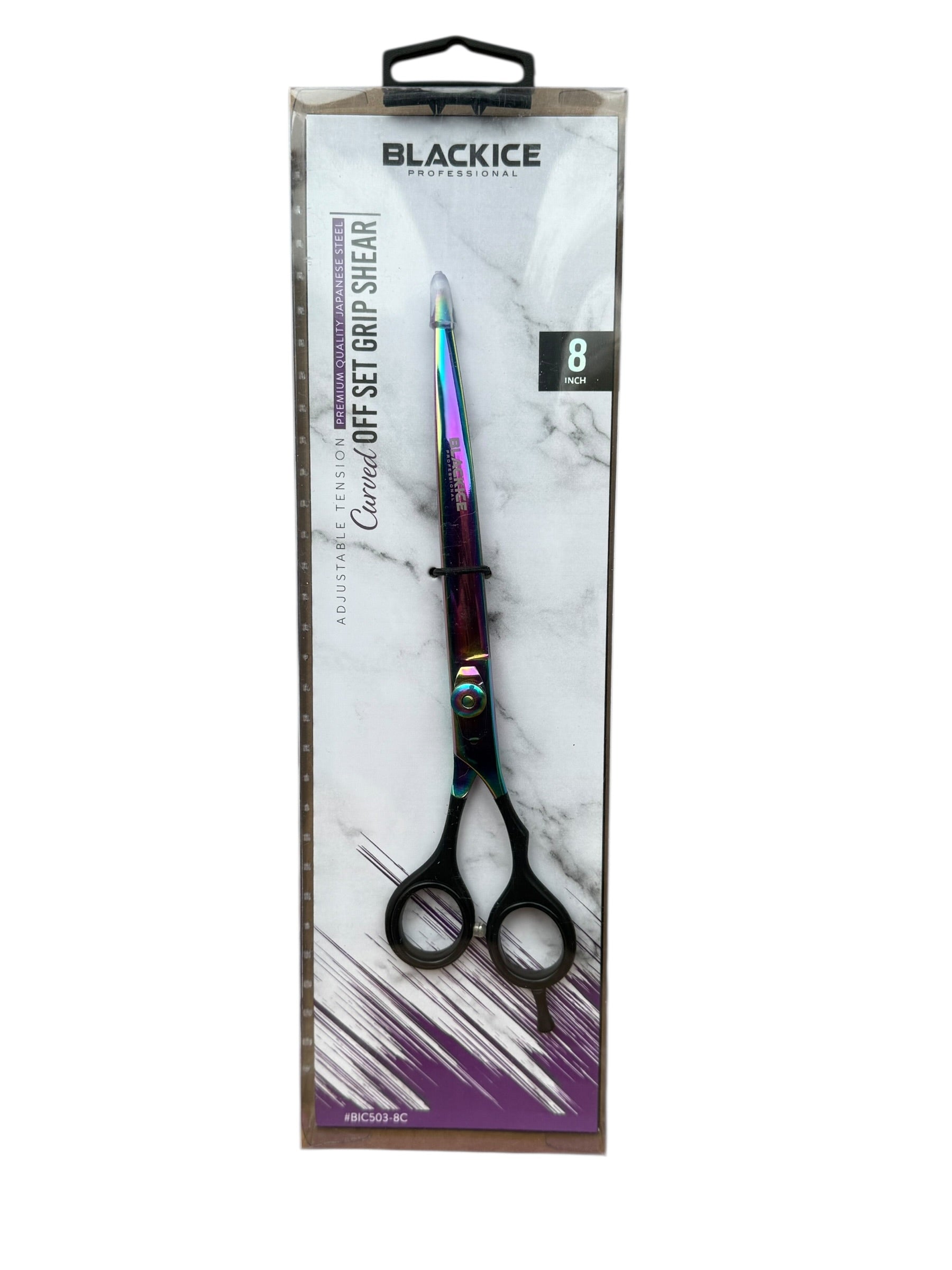 Black Ice Professional Rainbow 8 inch Curved Shear