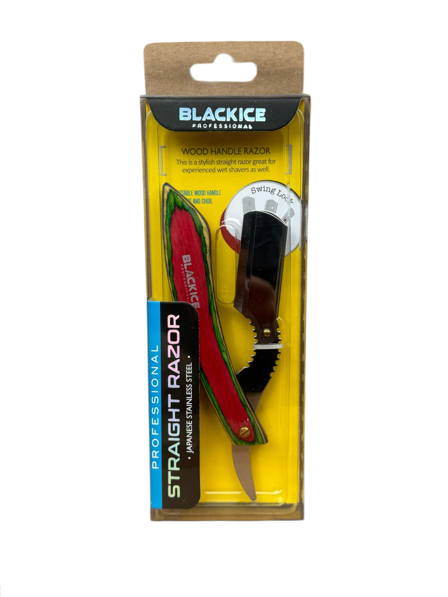 Black Ice Professional Wood handle Japanese Stainless Steel Straight Razor